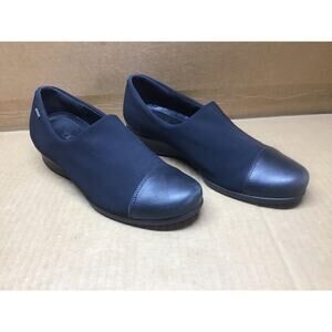 ECCO Abelone Slip-On Black Leather & Stretch Wedge Shoes Women's  8 - 8.5